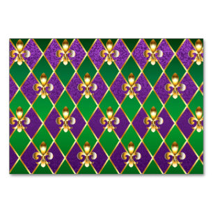 Jewelry Background Mardi Gras Table Number