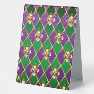 Jewelry Background Mardi Gras Table Tent