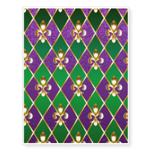 Jewelry Background Mardi Gras Temporary Tattoos