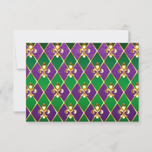 Jewelry Background Mardi Gras Thank You Card