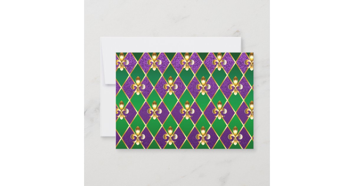 Jewelry Background Mardi Gras Thank You Card | Zazzle
