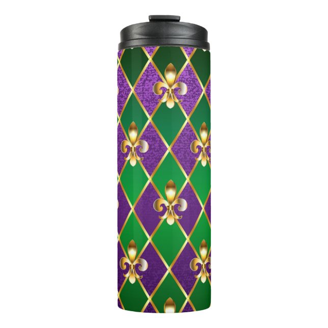 Jewelry Background Mardi Gras Thermal Tumbler (Front)