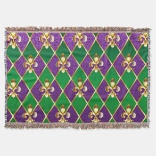 Jewelry Background Mardi Gras Throw Blanket