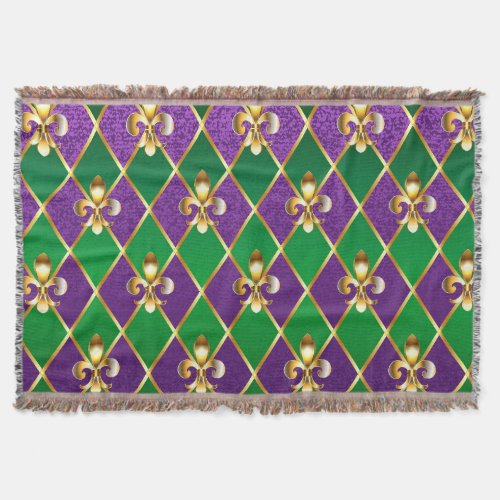 Jewelry Background Mardi Gras Throw Blanket