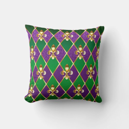 Jewelry Background Mardi Gras Throw Pillow