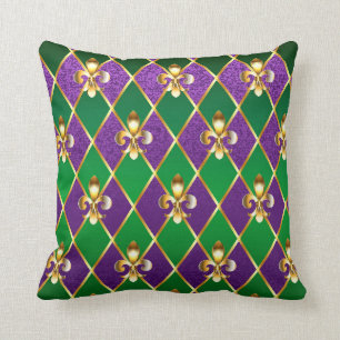 Jewelry Background Mardi Gras Throw Pillow