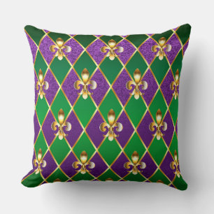 Jewelry Background Mardi Gras Throw Pillow