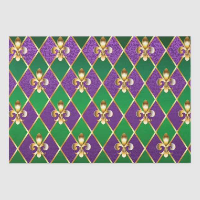 Jewelry Background Mardi Gras Tissue Paper (Front)