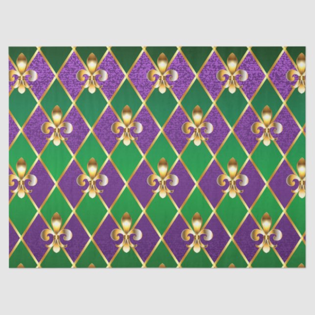 Jewelry Background Mardi Gras Tissue Paper (Front)