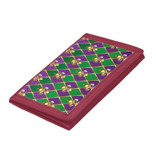 Jewelry Background Mardi Gras Tri-fold Wallet