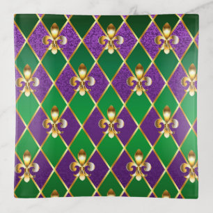 Jewelry Background Mardi Gras Trinket Tray