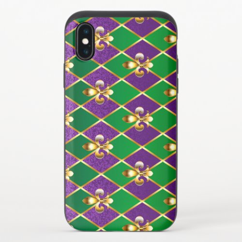 Jewelry Background Mardi Gras iPhone XS Slider Case