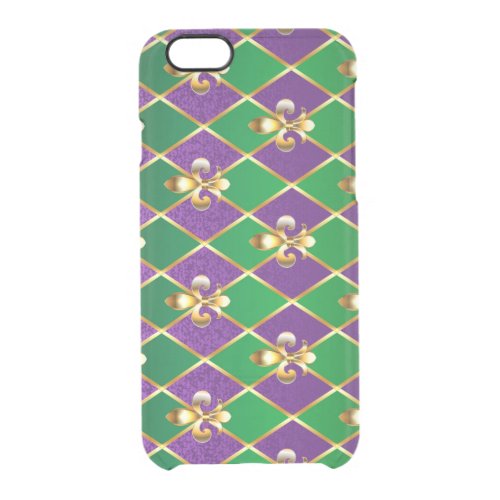 Jewelry Background Mardi Gras Clear iPhone 66S Case