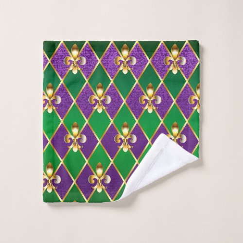 Jewelry Background Mardi Gras Wash Cloth