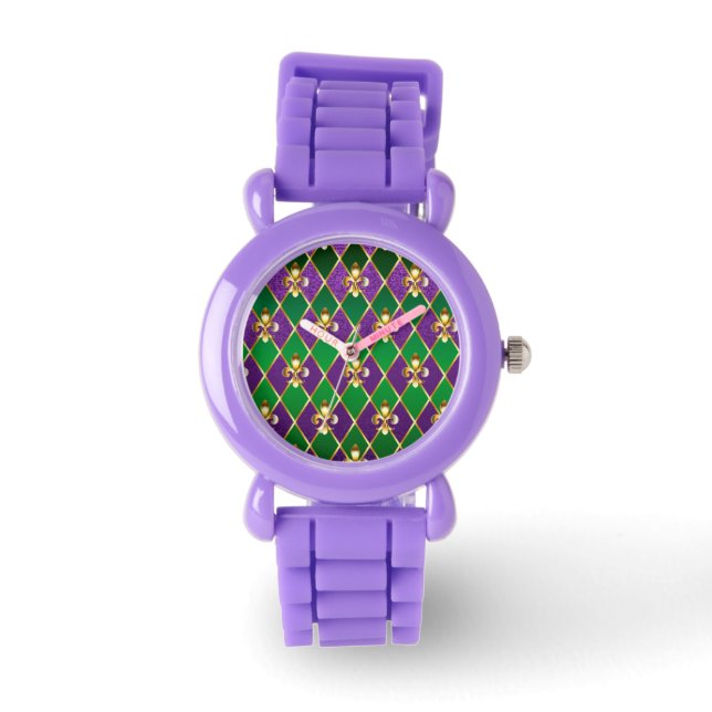 Jewelry Background Mardi Gras Watch (Front)
