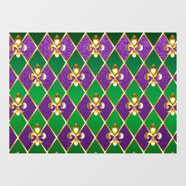 Jewelry Background Mardi Gras Window Cling (Sheet)