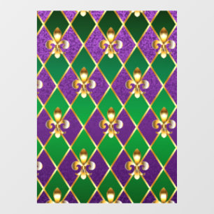 Jewelry Background Mardi Gras Window Cling