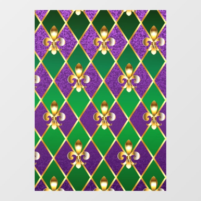 Jewelry Background Mardi Gras Window Cling (Sheet)