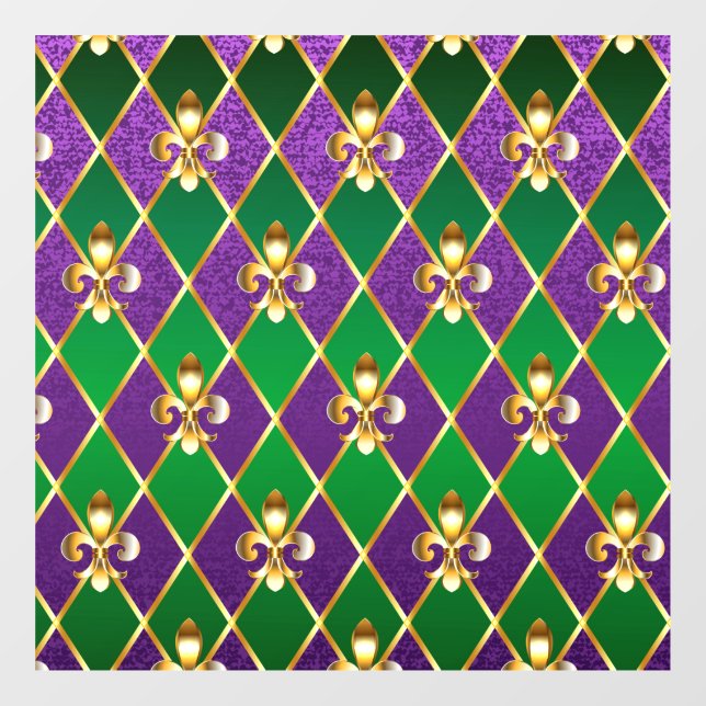 Jewelry Background Mardi Gras Window Cling (Sheet)