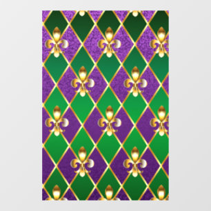Jewelry Background Mardi Gras Window Cling