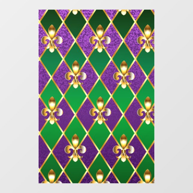 Jewelry Background Mardi Gras Window Cling (Sheet)
