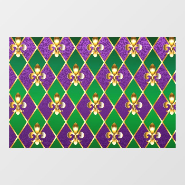 Jewelry Background Mardi Gras Window Cling (Sheet)