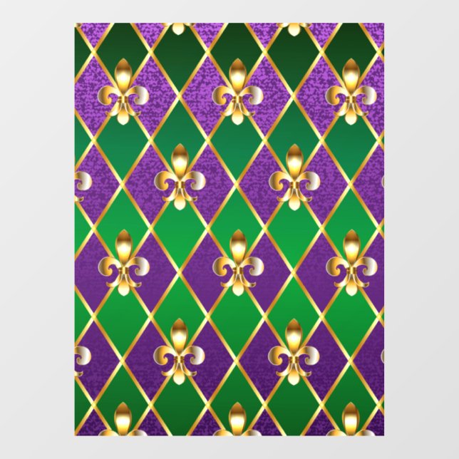 Jewelry Background Mardi Gras Window Cling (Sheet)