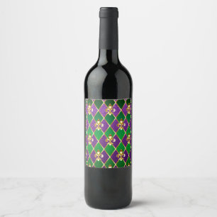 Jewelry Background Mardi Gras Wine Label