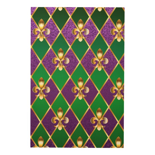 Jewelry Background Mardi Gras Wood Wall Art (Front)