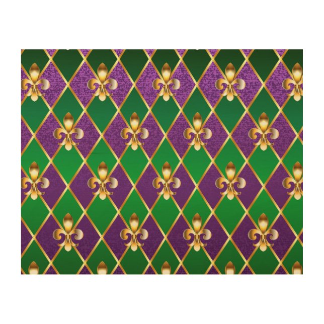 Jewelry Background Mardi Gras Wood Wall Art (Front)