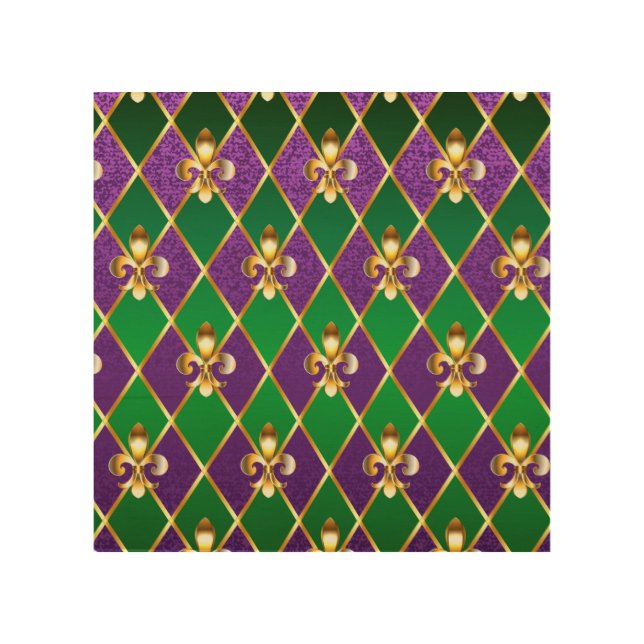 Jewelry Background Mardi Gras Wood Wall Art (Front)