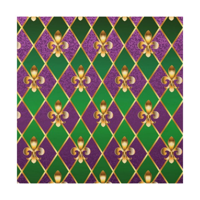 Jewelry Background Mardi Gras Wood Wall Art (Front)