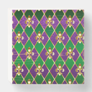 Jewelry Background Mardi Gras Wooden Box Sign