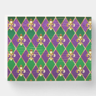 Jewelry Background Mardi Gras Wooden Box Sign