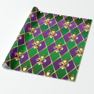 Jewelry Background Mardi Gras Wrapping Paper