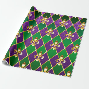 Jewelry Background Mardi Gras Wrapping Paper