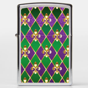 Jewelry Background Mardi Gras Zippo Lighter