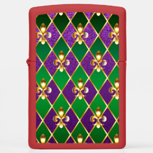 Jewelry Background Mardi Gras Zippo Lighter