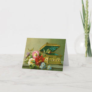 Jewelry Box and Flowers Customizable Notecard