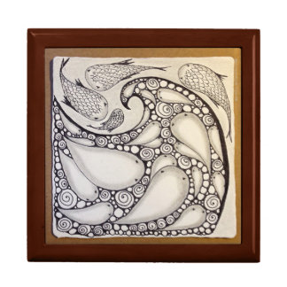 Jewelry Box "Fish Wave" Original Art