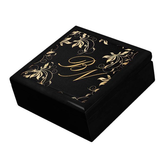 Jewelry Box - Golden Elegance Monogram (Side)