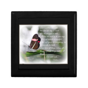Jewelry Box/Large Postman Butterfly with Quote Keepsake Box