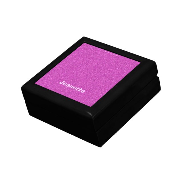 Jewelry Box, Name, Hot Pink Keepsake Box (Side)