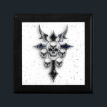 Jewelry Box/Skulls Keepsake Box<br><div class="desc">Jewelry Box with Skulls,  dagger and stars</div>