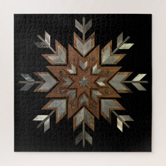 Jewelry box Tigerwood with etched steel Jigsaw Puzzle