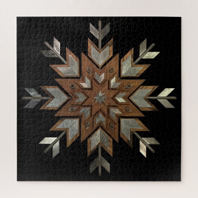 Jewelry box Tigerwood with etched steel Jigsaw Puzzle (Vertical)