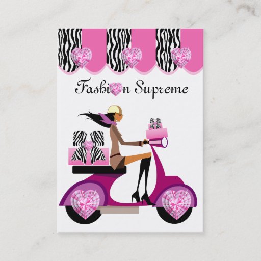Customizable Jewelry Boxes Business Card Scooter Girl Zebra