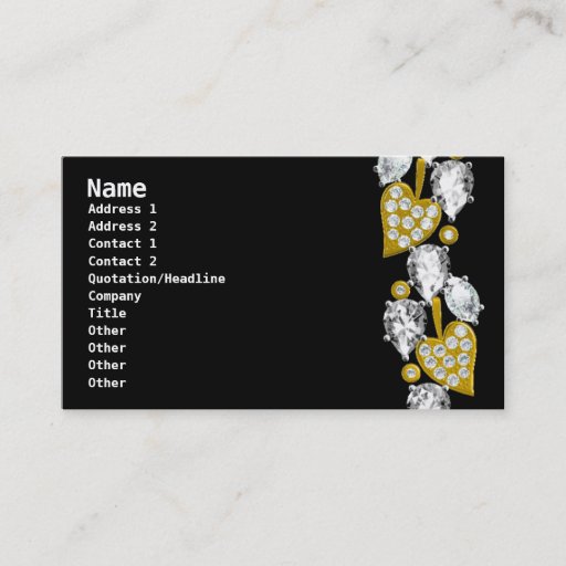 Customizable JEWELRY BUSINESS CARD - Black
