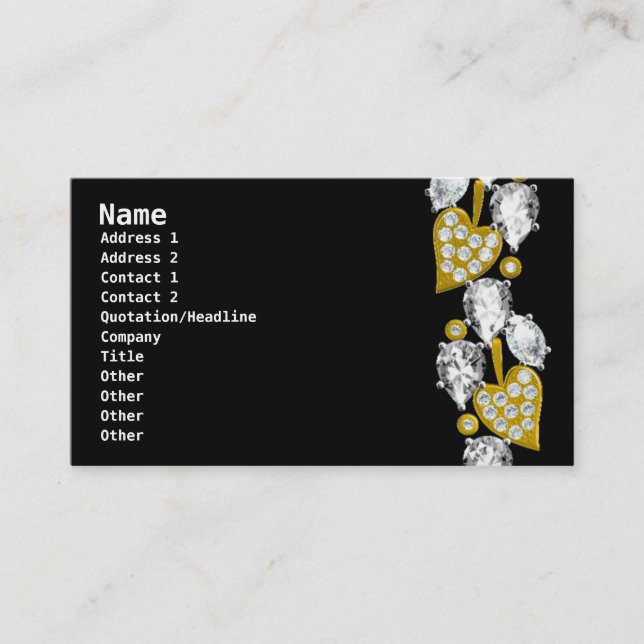 JEWELRY BUSINESS CARD - Black (Front)