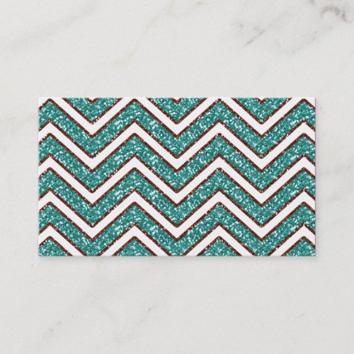 Jewelry Business Card Chevron Sparkle Brown Blue
